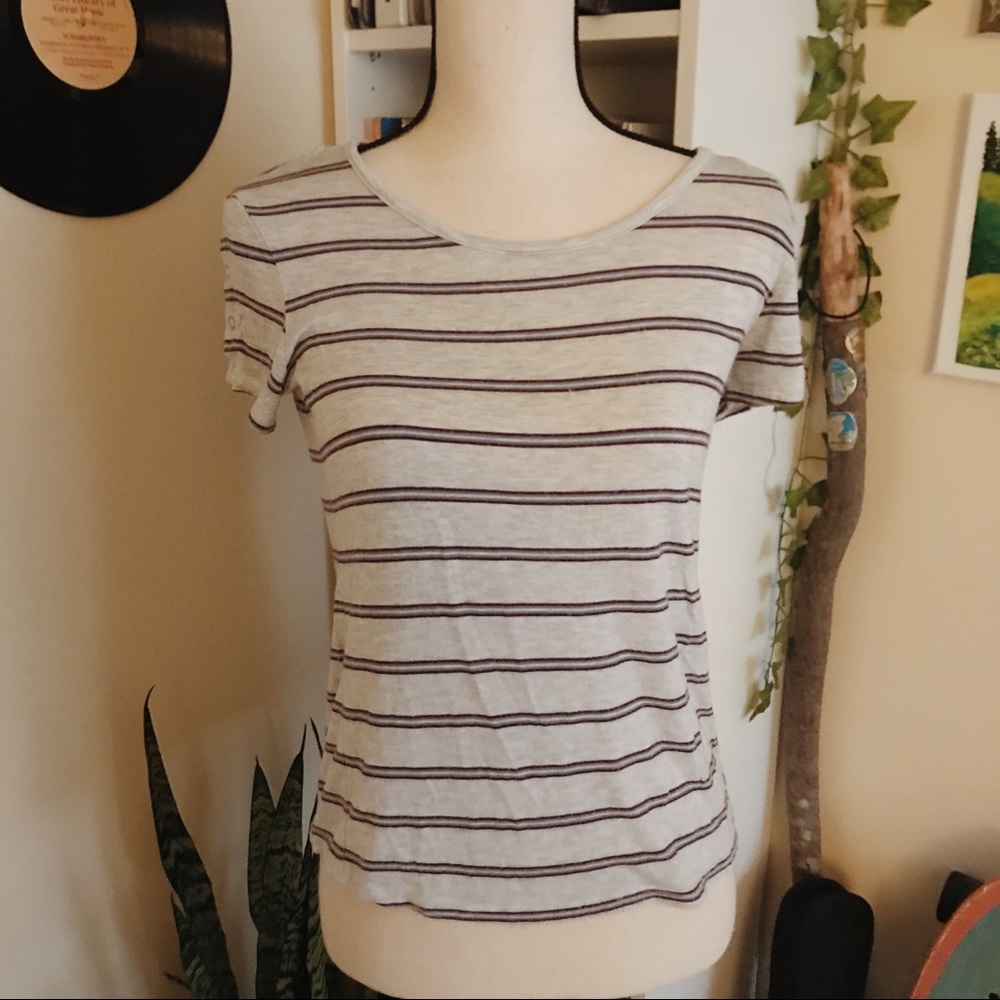 pink rose striped tee | s